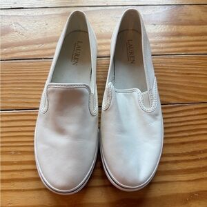 Lauren by Ralph Lauren Women's White Leather Slip-ons
